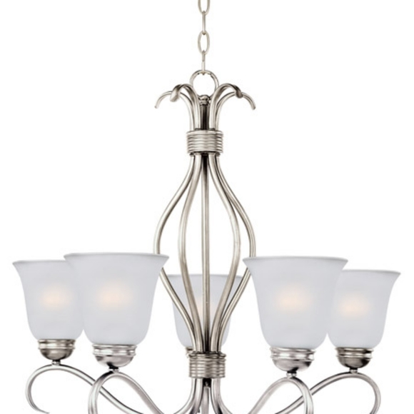 maxim Other - Satin Nickel Single-Tier Chandelier Ceiling Light in Frosted